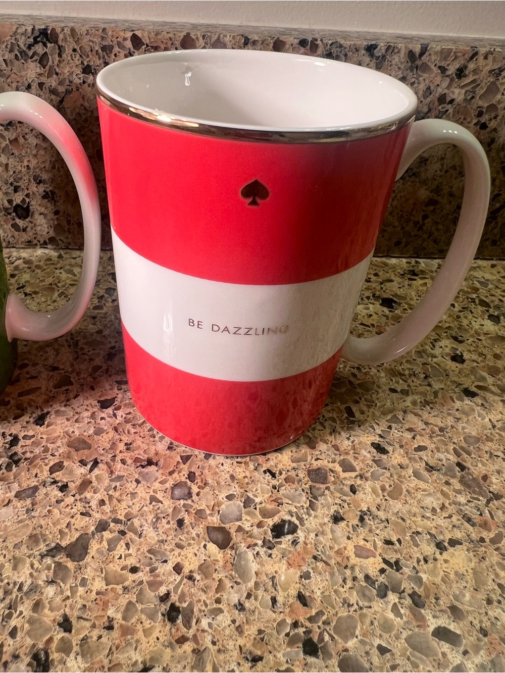 Kate Spade by Lenox green and red striped mug duo with gold accents - Picture 3 of 10